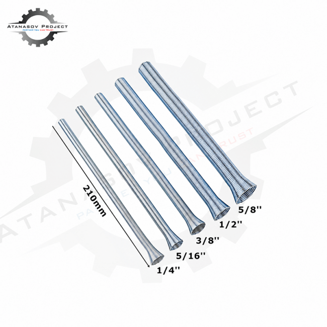 Rézcső hajlító rugókészlet 1/4”, 5/16”, 3/8”, 1/2”, 5/8” (hossz: 210 mm) - Szerszámok